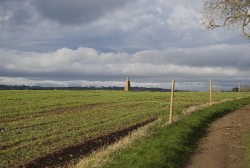 View of trigpoint from the track